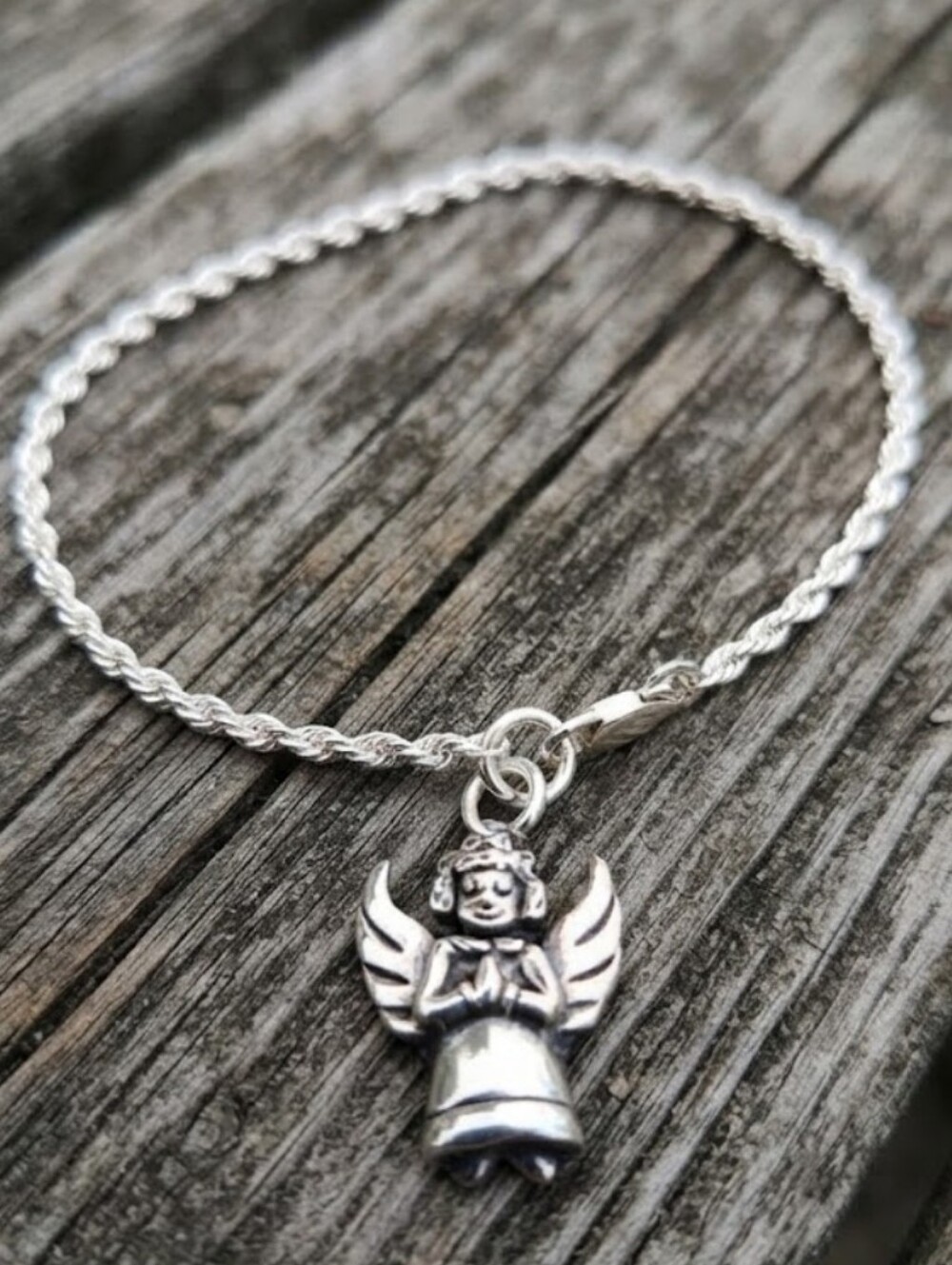 Sterling Silver Angel Charm Bracelet